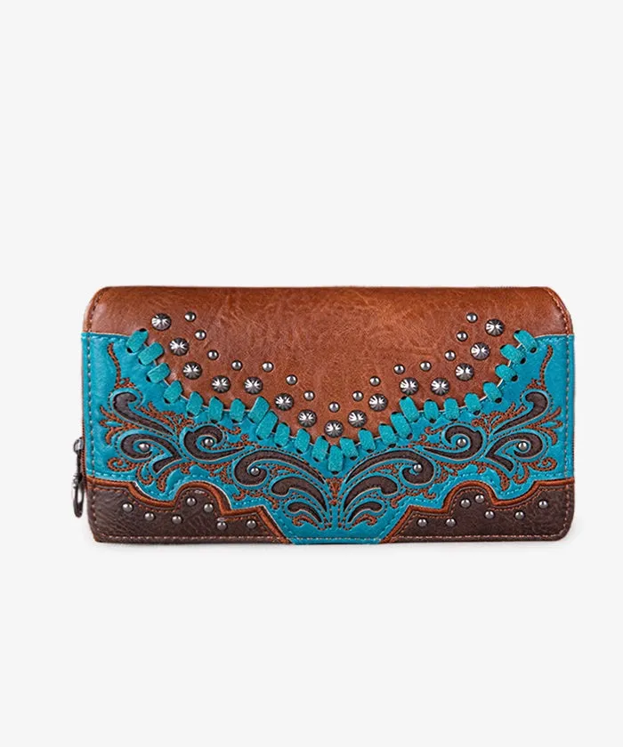 Montana West Embroidered Studed Crossbody Set