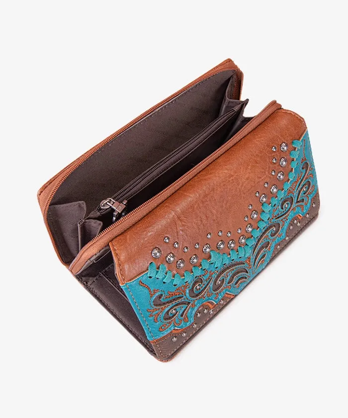 Montana West Embroidered Studed Crossbody Set