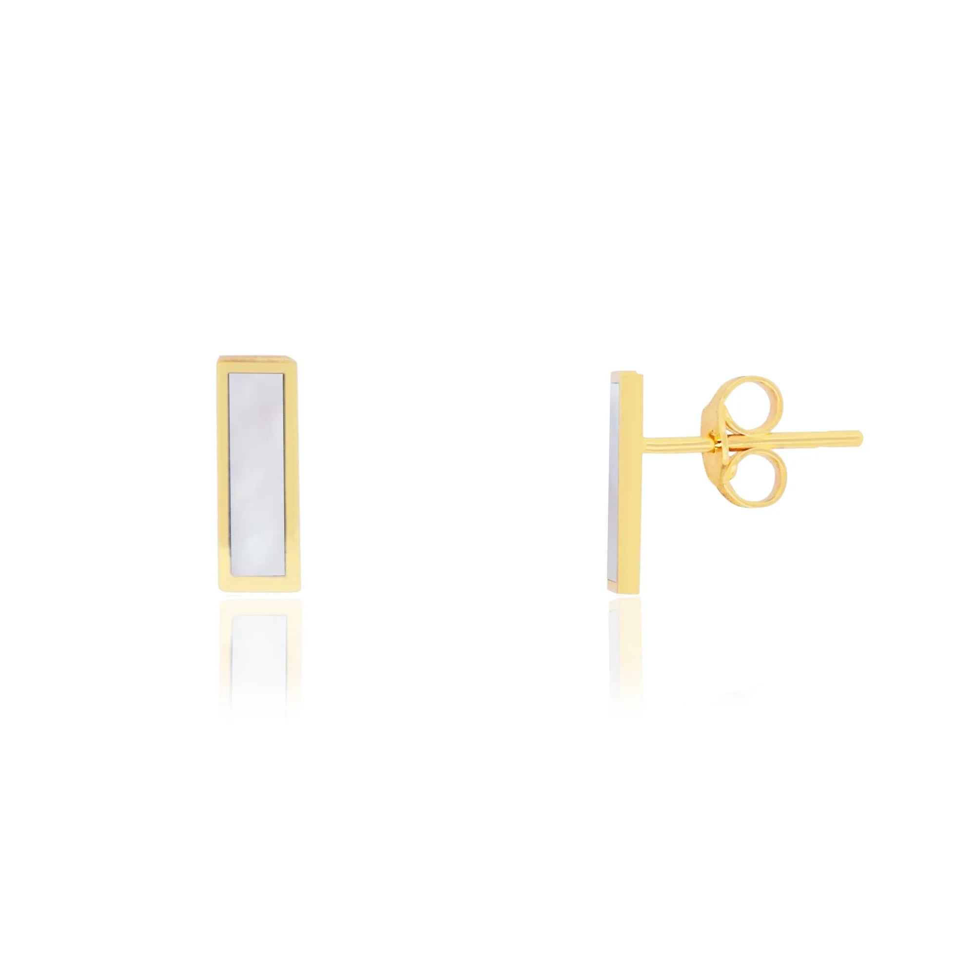 Mother of Pearl Bar Stud Earrings