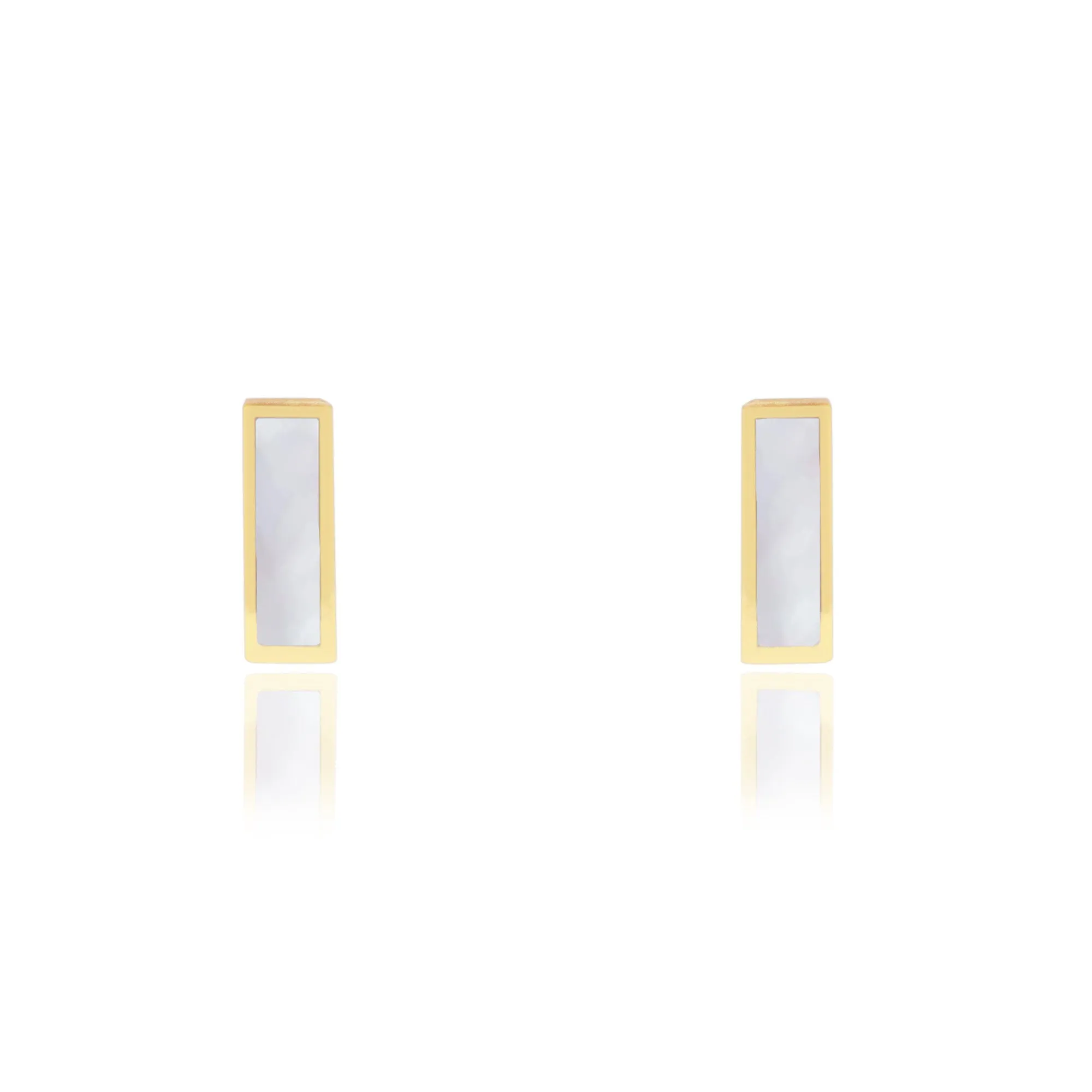 Mother of Pearl Bar Stud Earrings