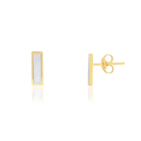 Mother of Pearl Bar Stud Earrings