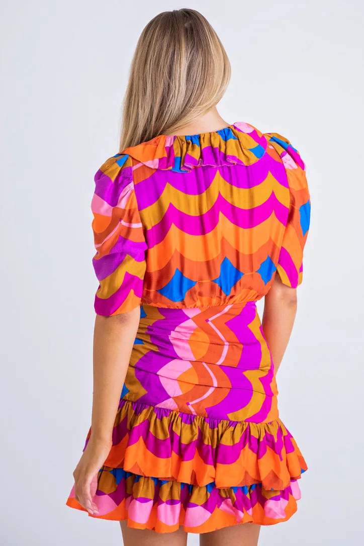 Multi 70's Groovy Dress