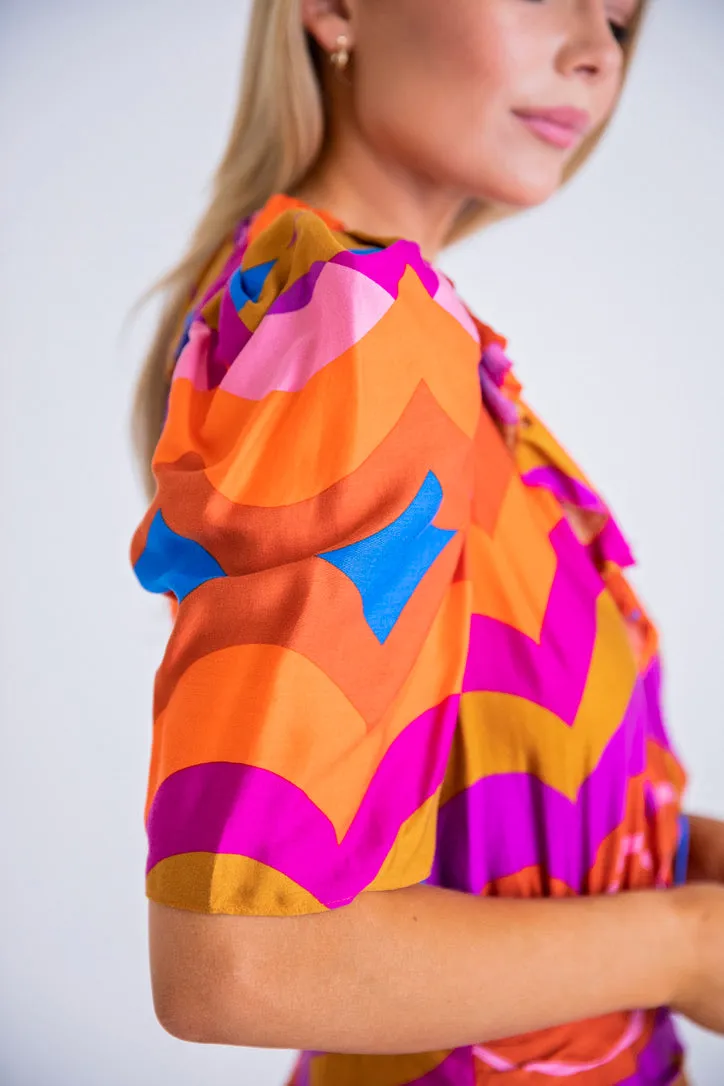 Multi 70's Groovy Dress