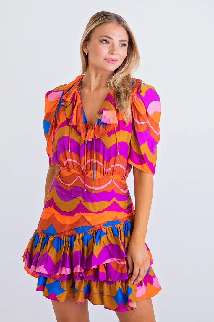 Multi 70's Groovy Dress