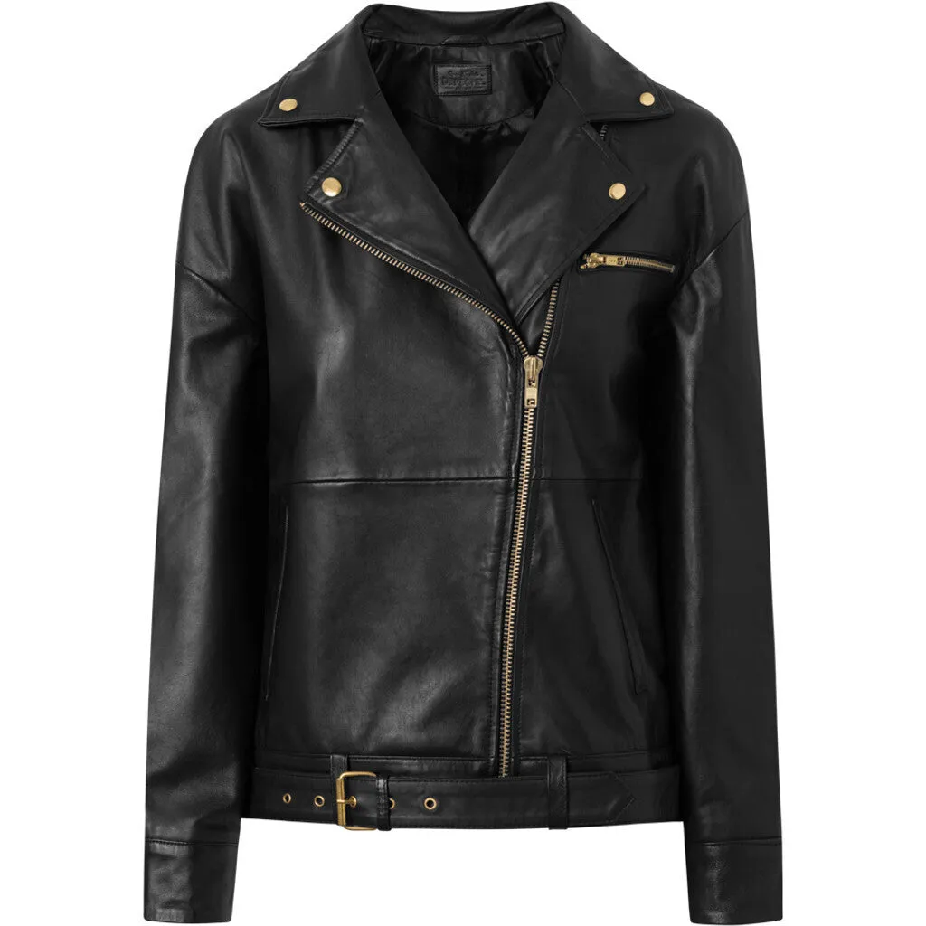 Nana leather biker jacket in nice and soft quality / 50736 - Black (Nero)