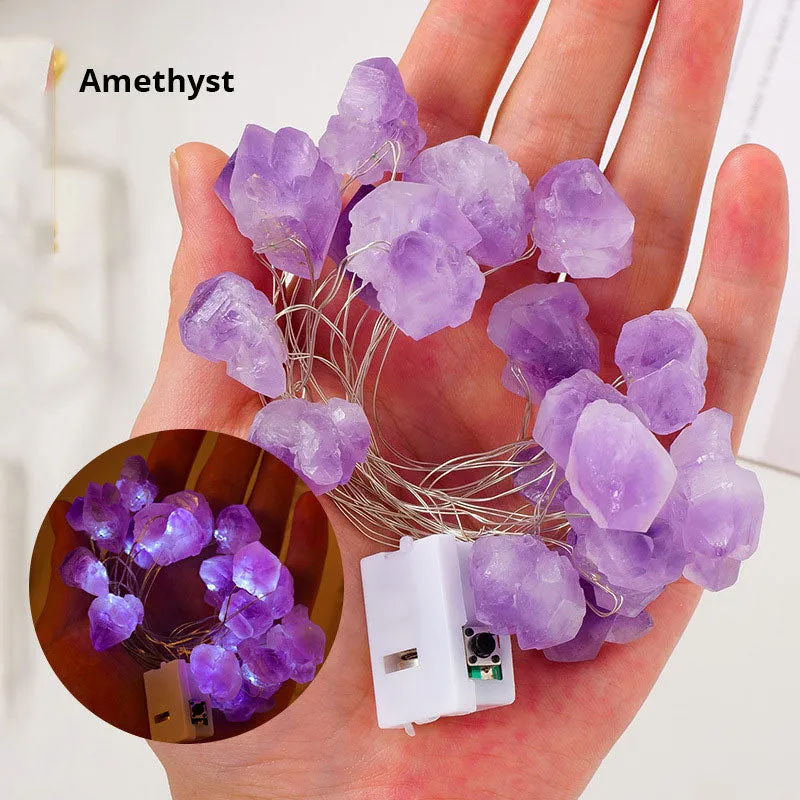 Natural Pink Amethyst Original Stone Atmosphere Light