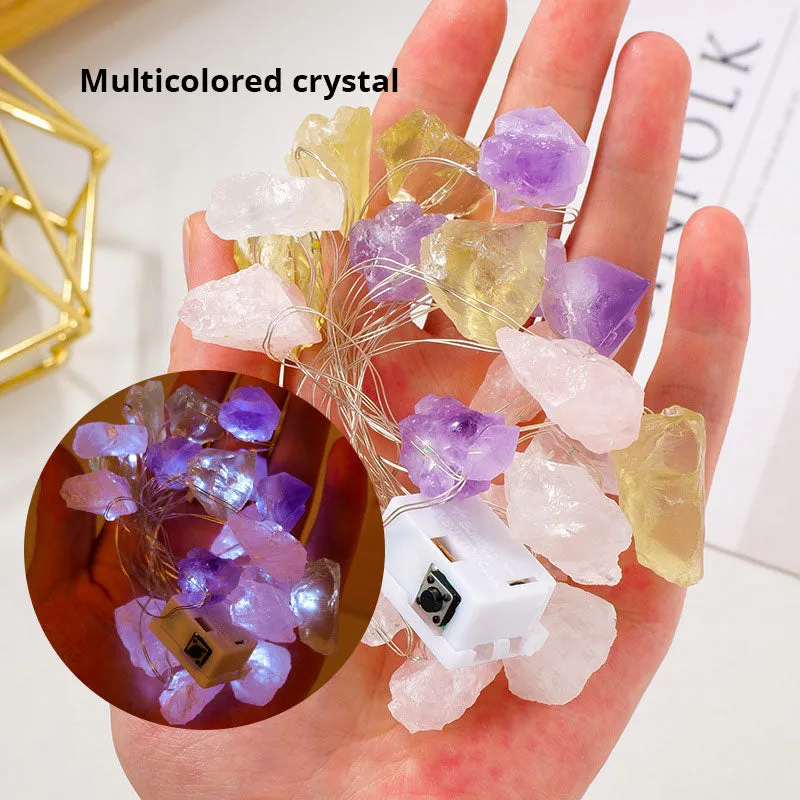 Natural Pink Amethyst Original Stone Atmosphere Light