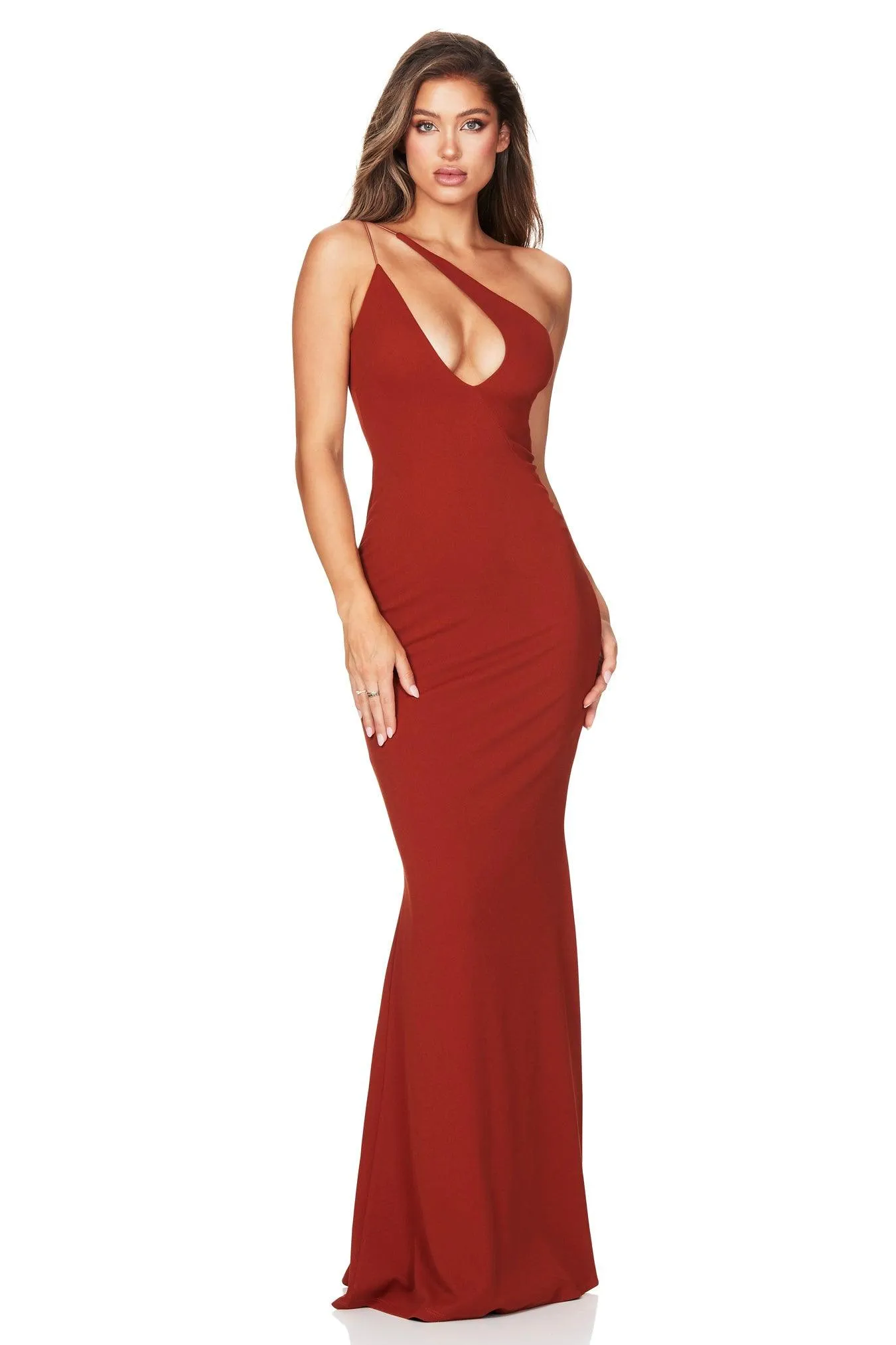 Nookie Lexi One Shoulder Gown - Rust