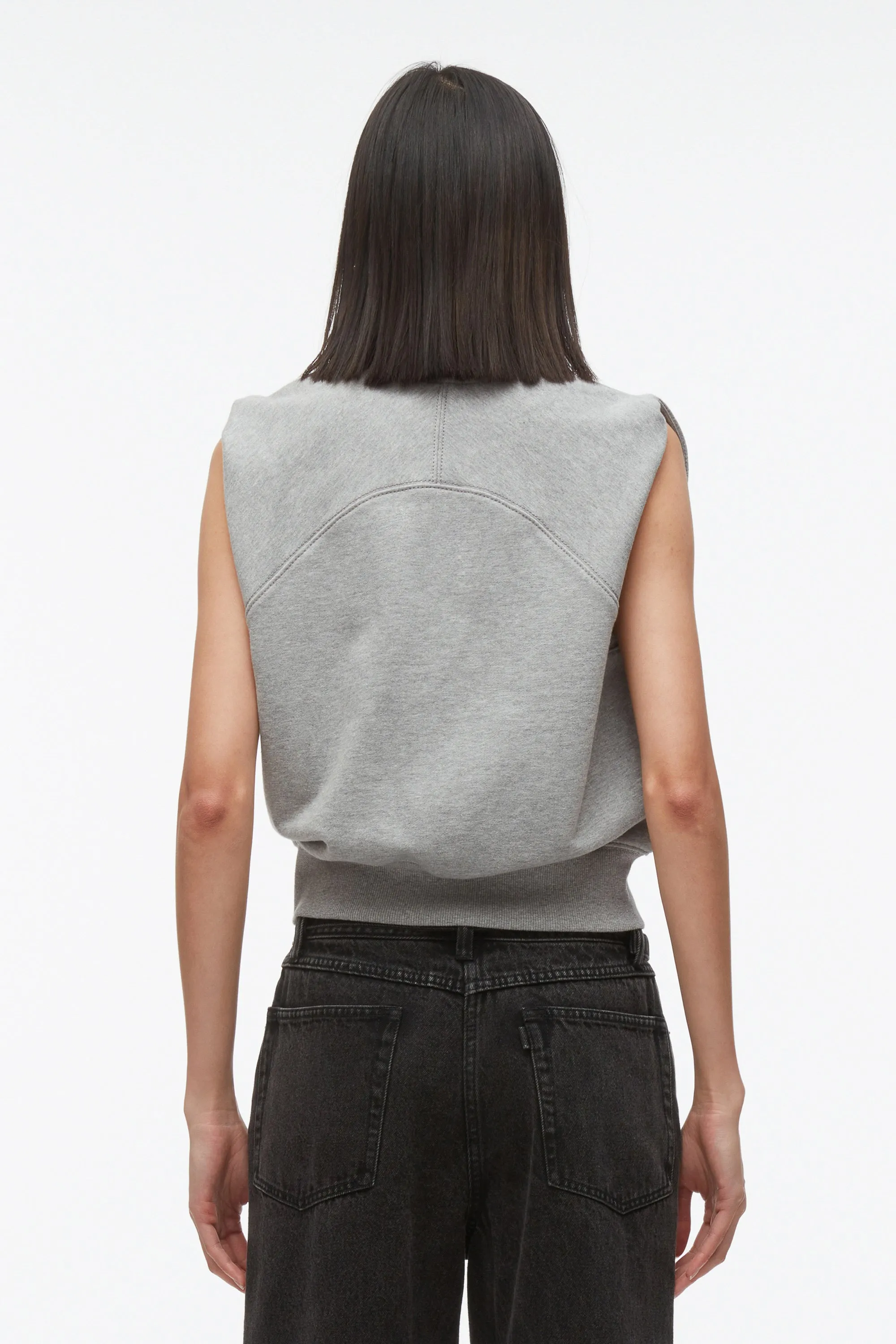 NY Lover Sleeveless Cropped Sweatshirt