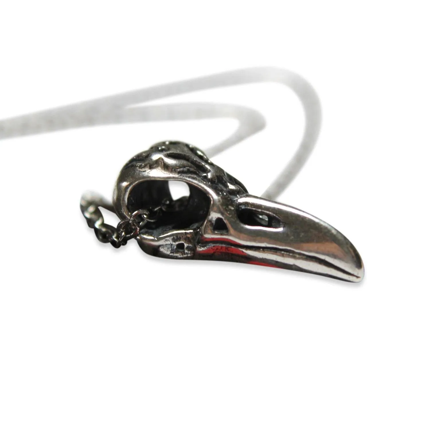 Ornate Victorian Raven Skull Necklace