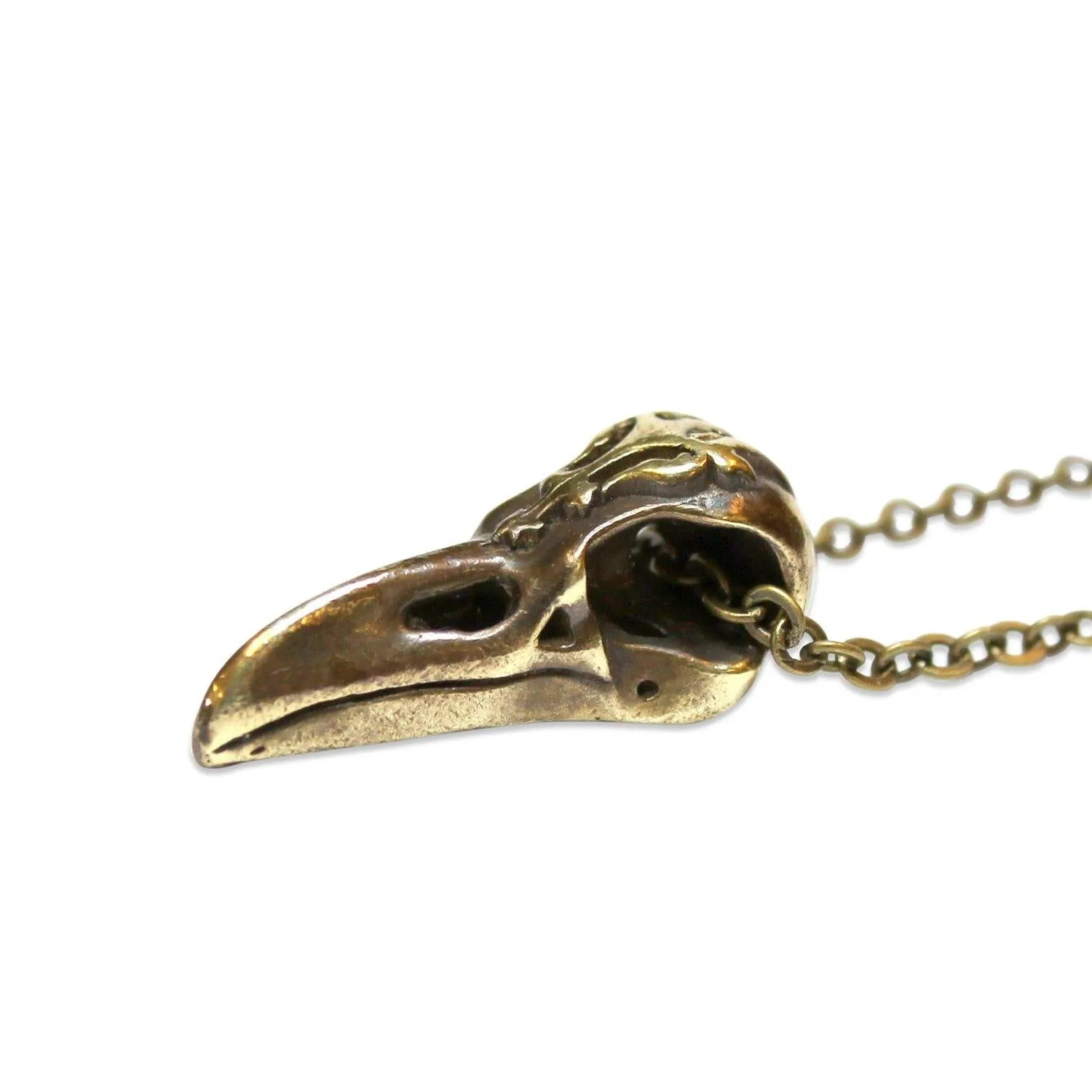 Ornate Victorian Raven Skull Necklace