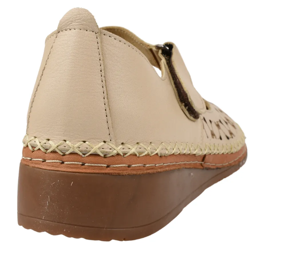 Pantofi casual, dama, ANNA VIOTTI, D27-04126 crem, piele naturala