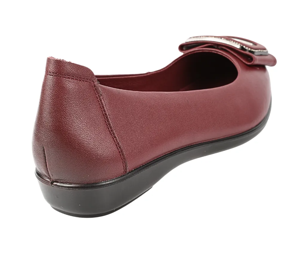 Pantofi casual, dama, FORMAZIONE, 230530 bordo, piele naturala