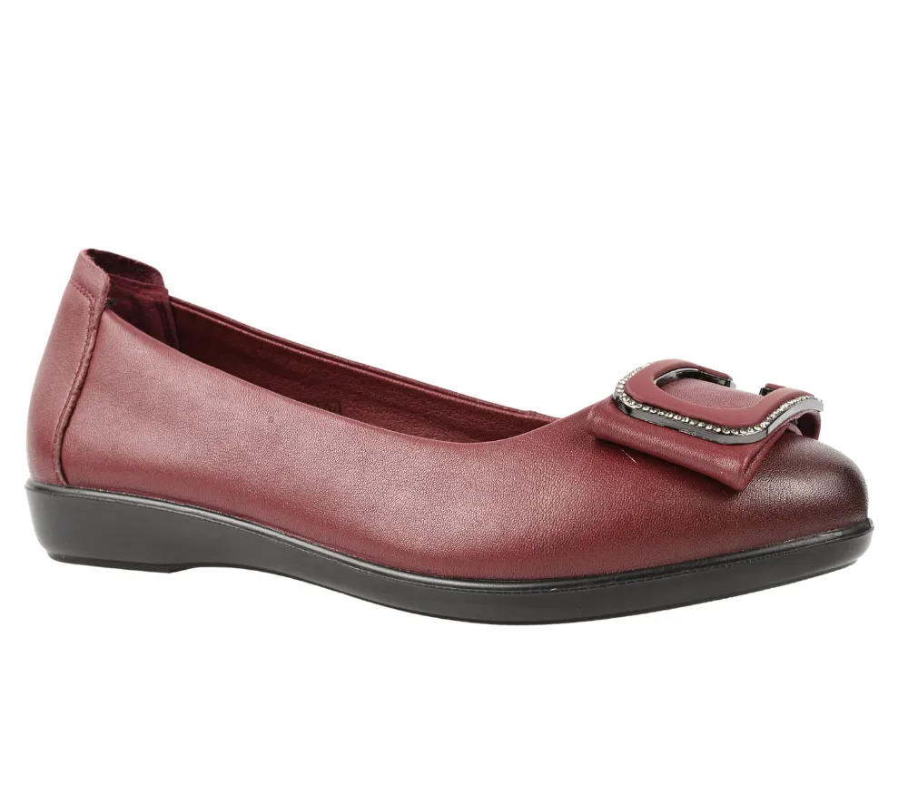 Pantofi casual, dama, FORMAZIONE, 230530 bordo, piele naturala