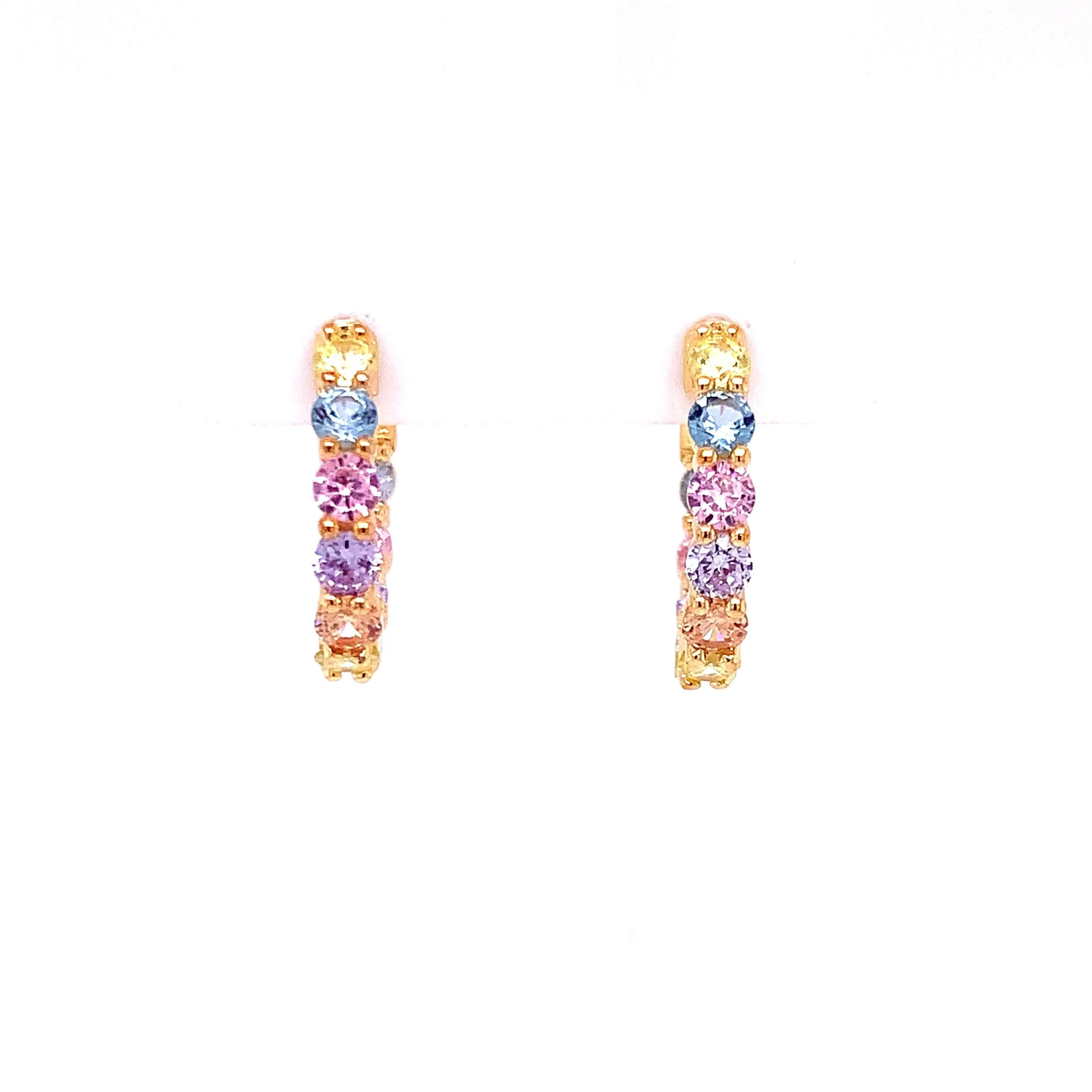 Pastel Colored Stone Hoops