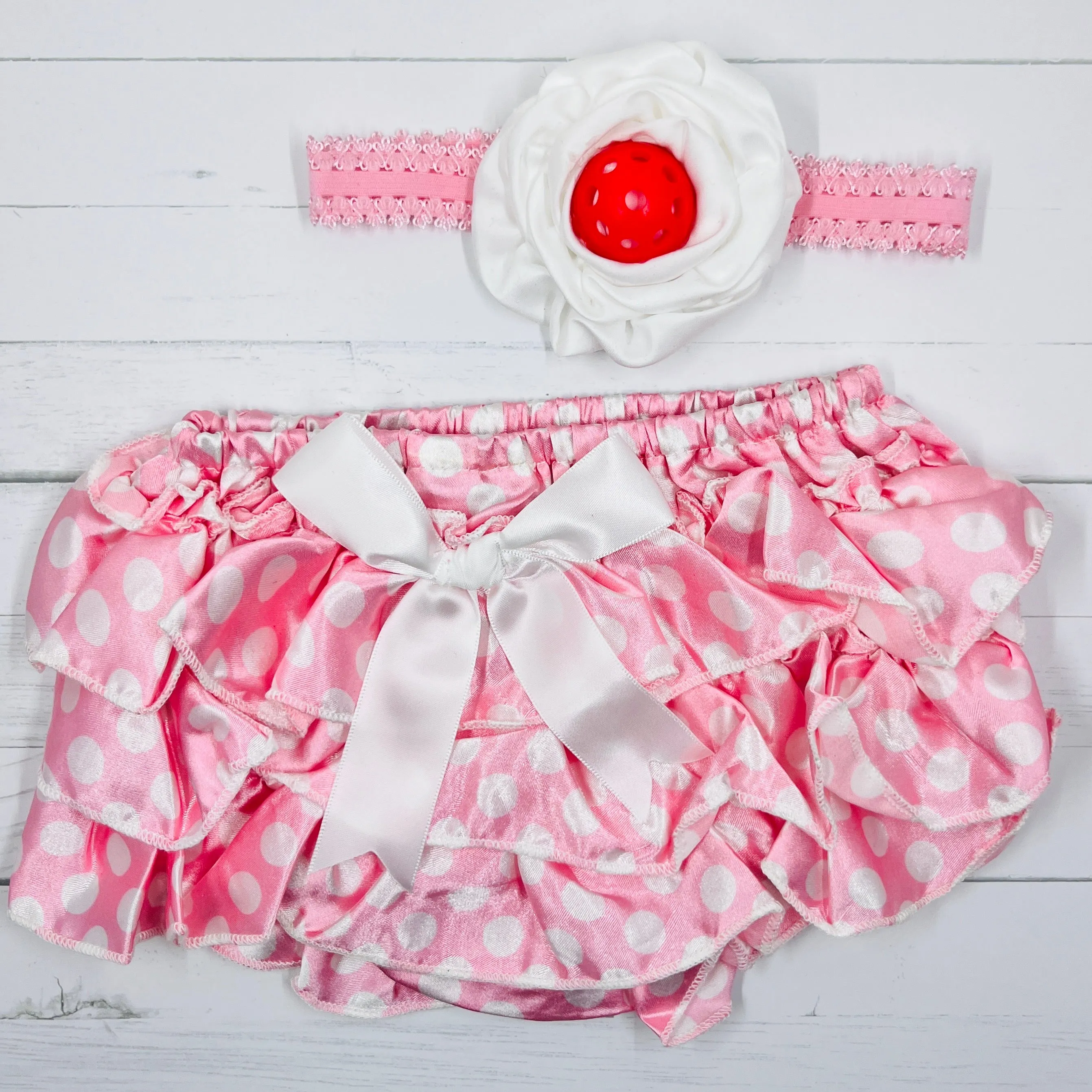 Pickleball Baby Headband And Pink Bloomer Set | Infant Pickleball Gift