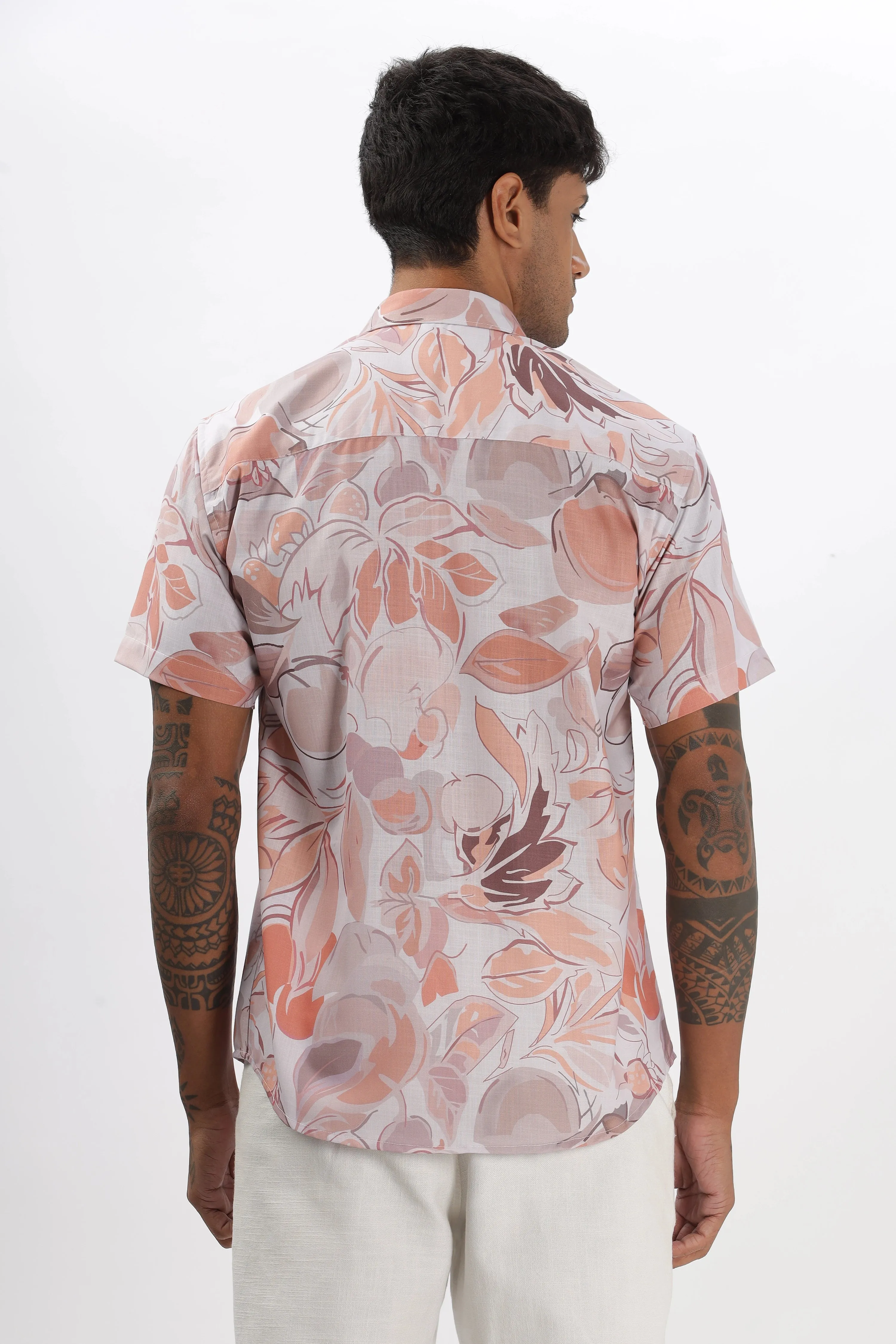 Pink bloom printed shirt