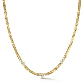 Posey 3-Station Curb Necklace