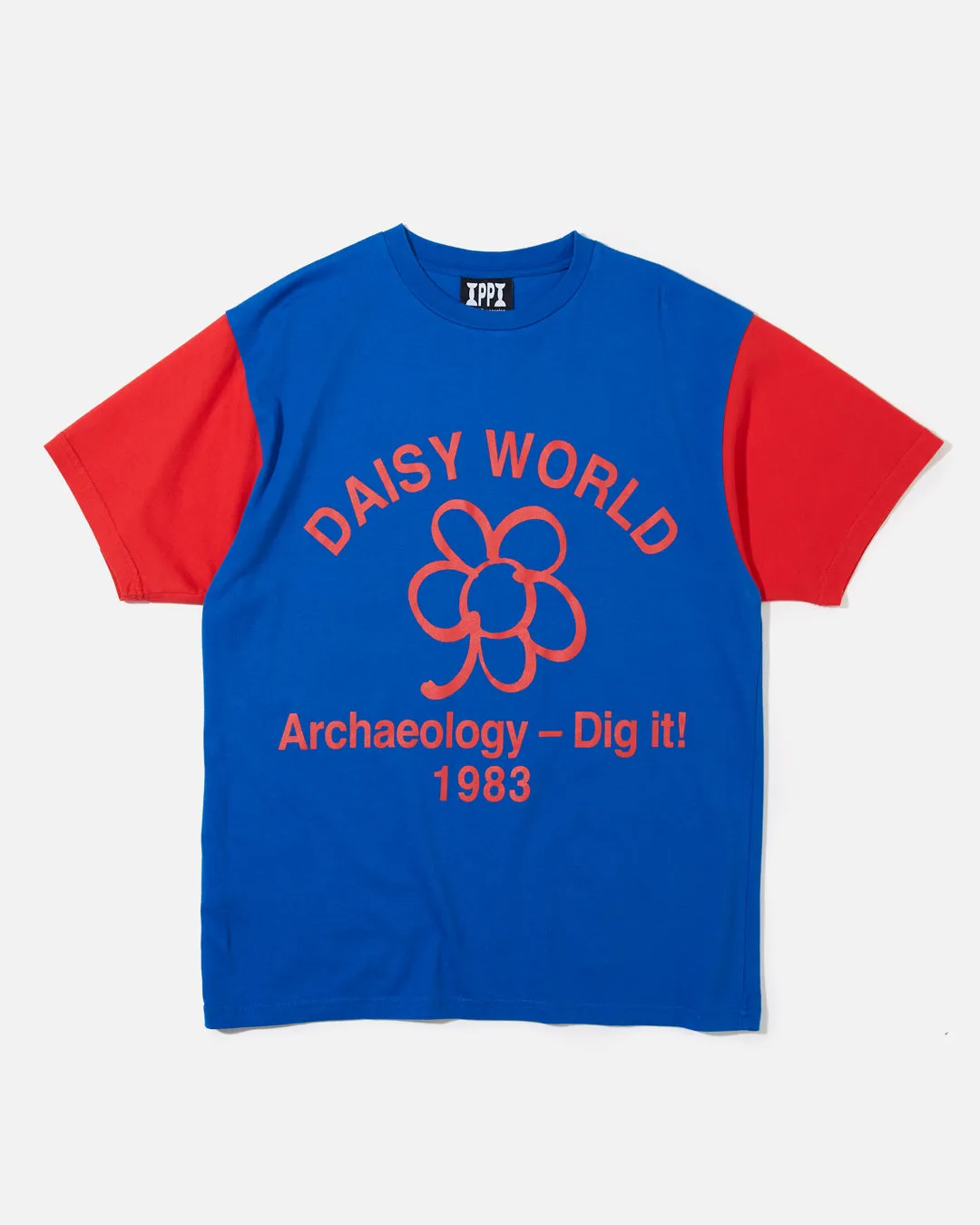 "Daisy World" T-Shirt - Cote d'Azur Blue / Cherry Red