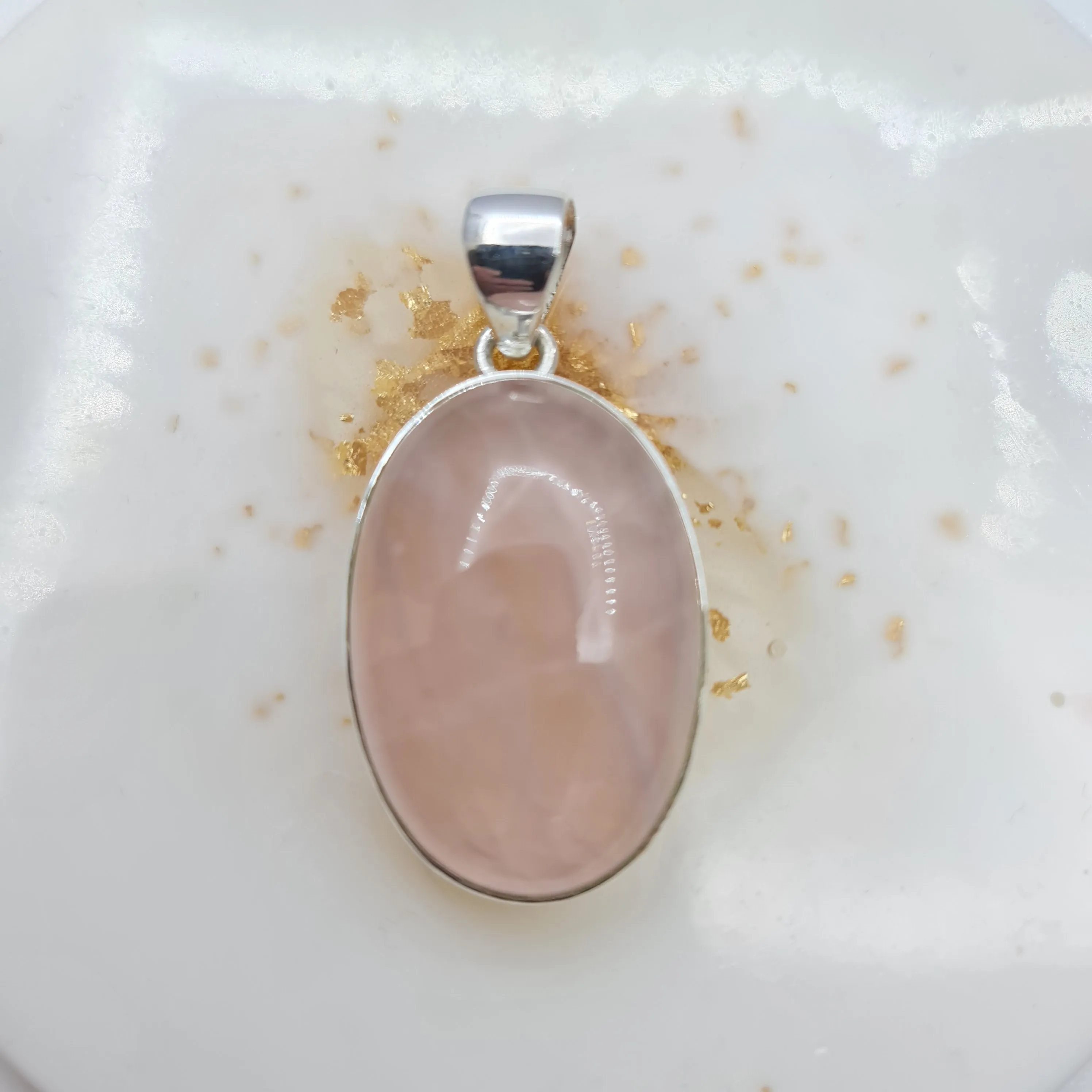 Rose Quartz oval Stone pendant