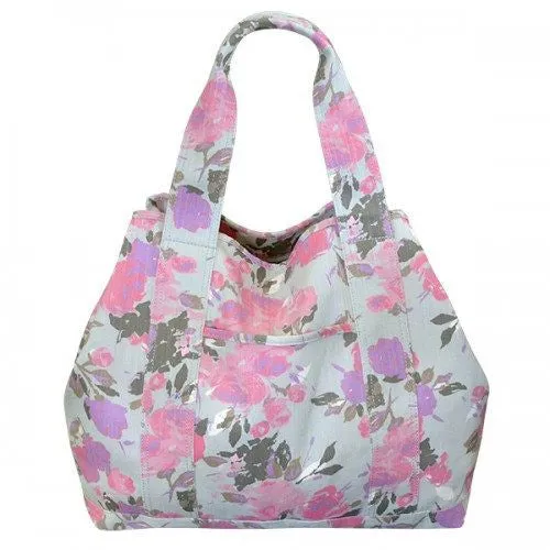 ROSIE - Womens Floral Print Beach Tote Bag & Picnic Bag