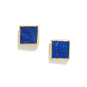 Rough Square Lapis Earrings