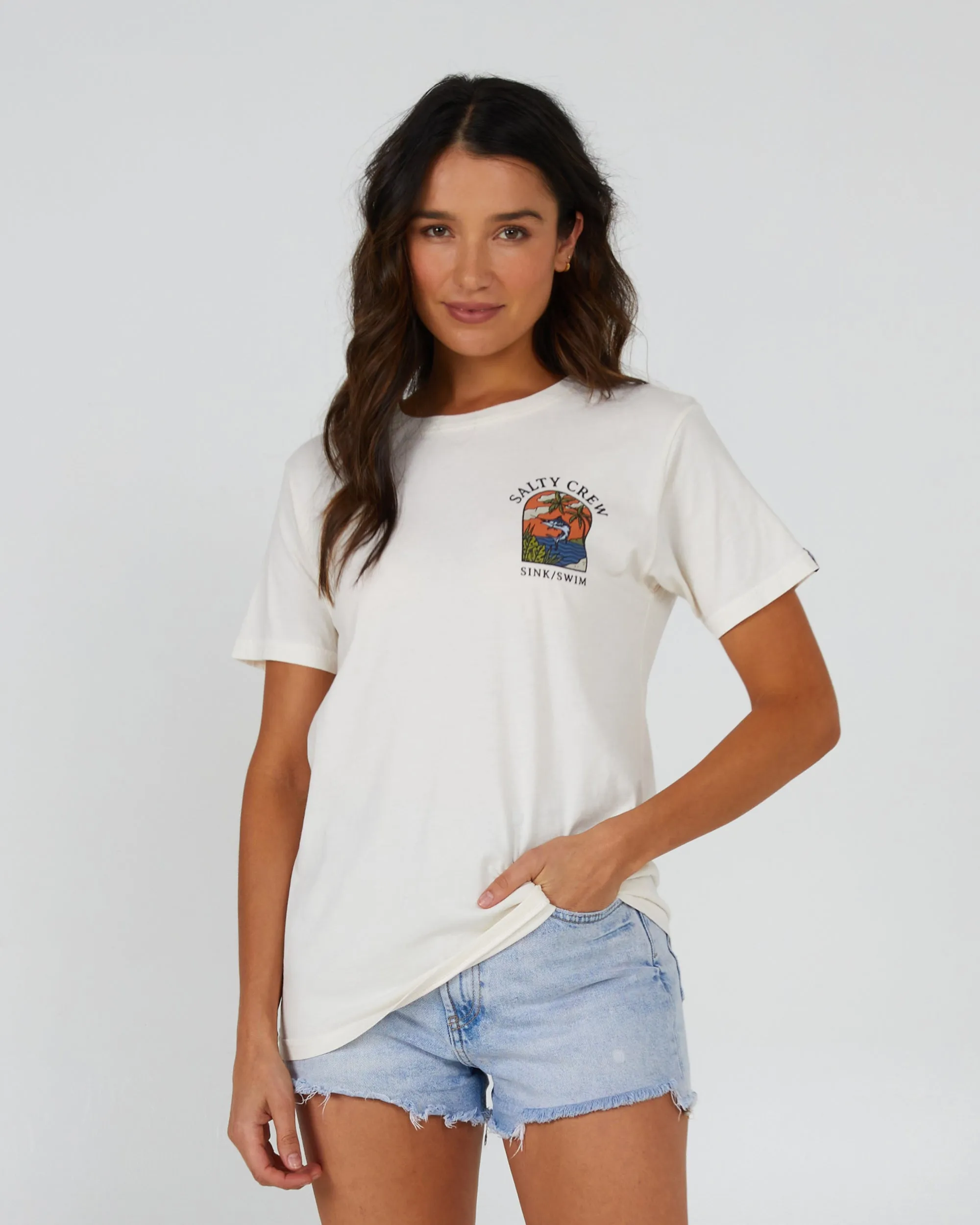 Sail Away Off White Boyfriend Tee