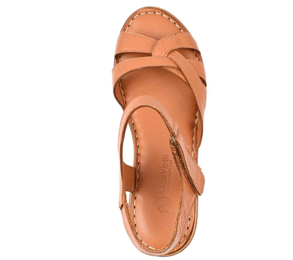 Sandale casual, dama, ANNA VIOTTI, D21-E246-45, piele naturala, platforma