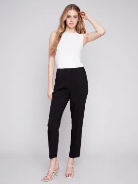 Side Slit Tapered Pants - Black