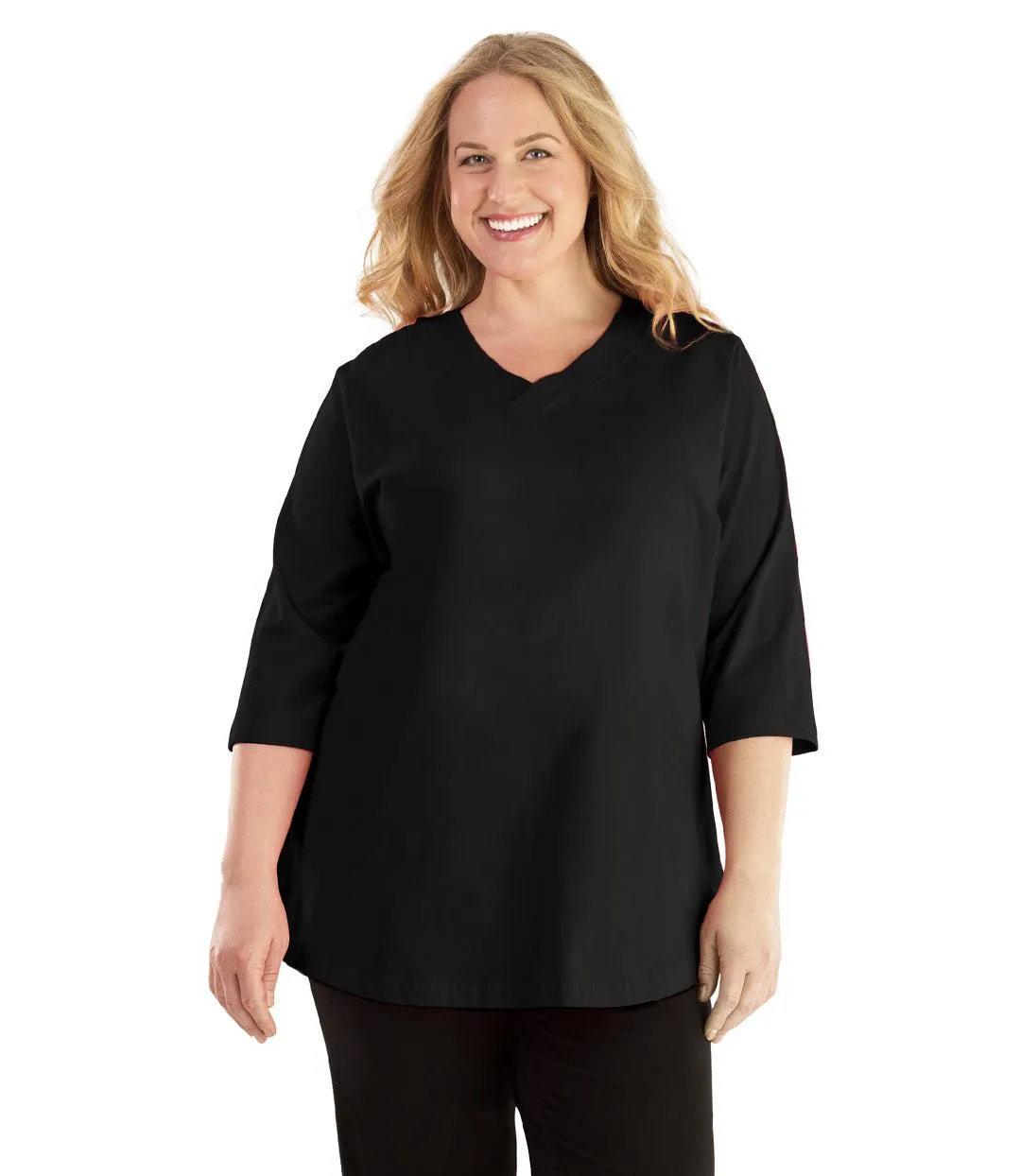 Stretch Naturals Vee Neck Top - FINAL SALE