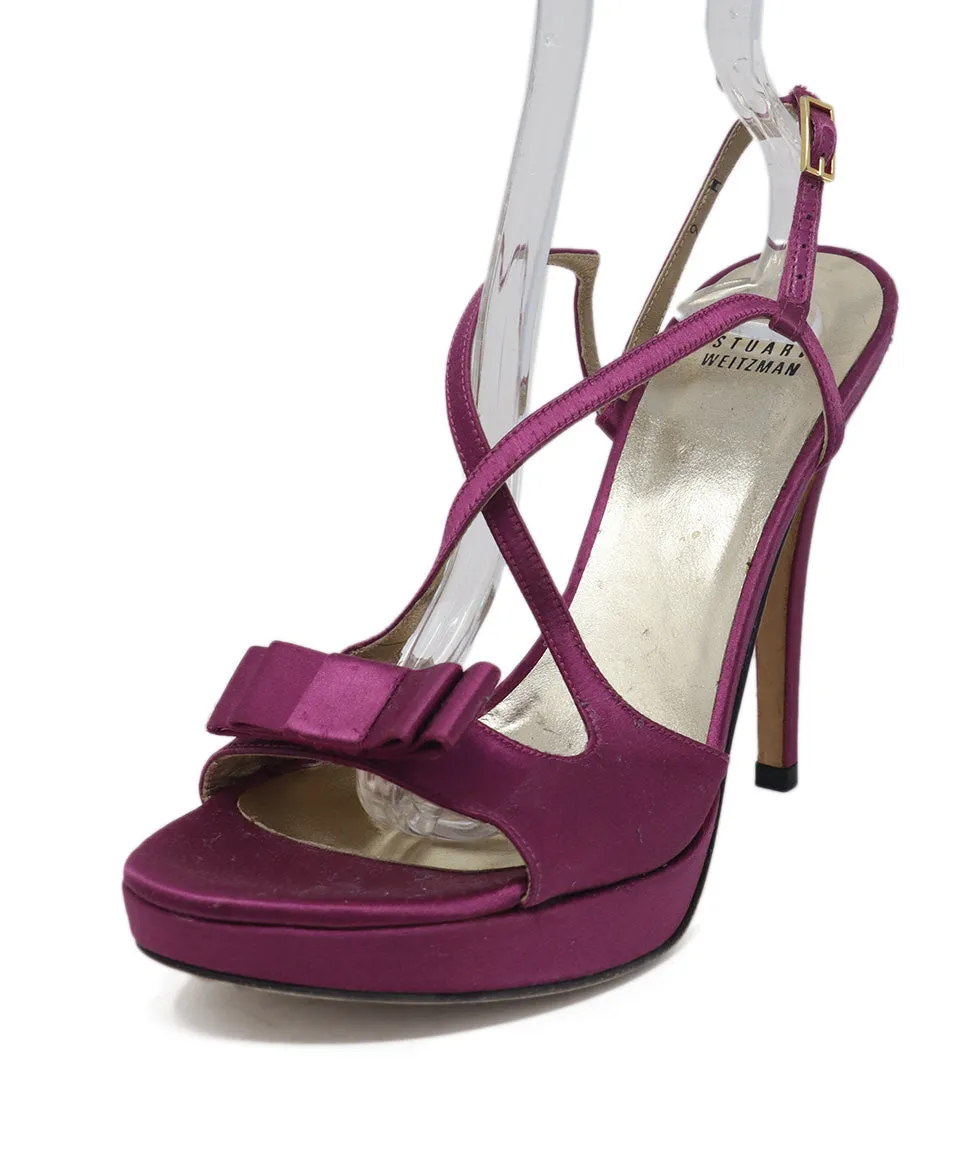 Stuart Weitzman Purple Satin Sandals sz 9