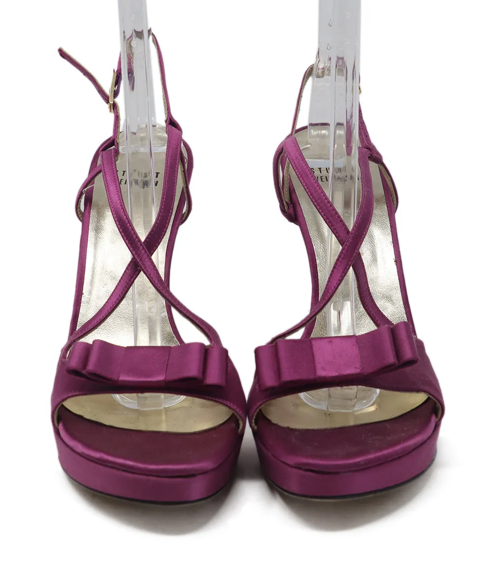 Stuart Weitzman Purple Satin Sandals sz 9