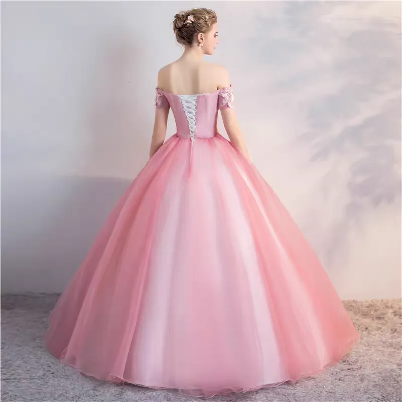 The Mallory Pink Ball Off Shoulder/Sleeveless Gown (Available in 2 Designs)