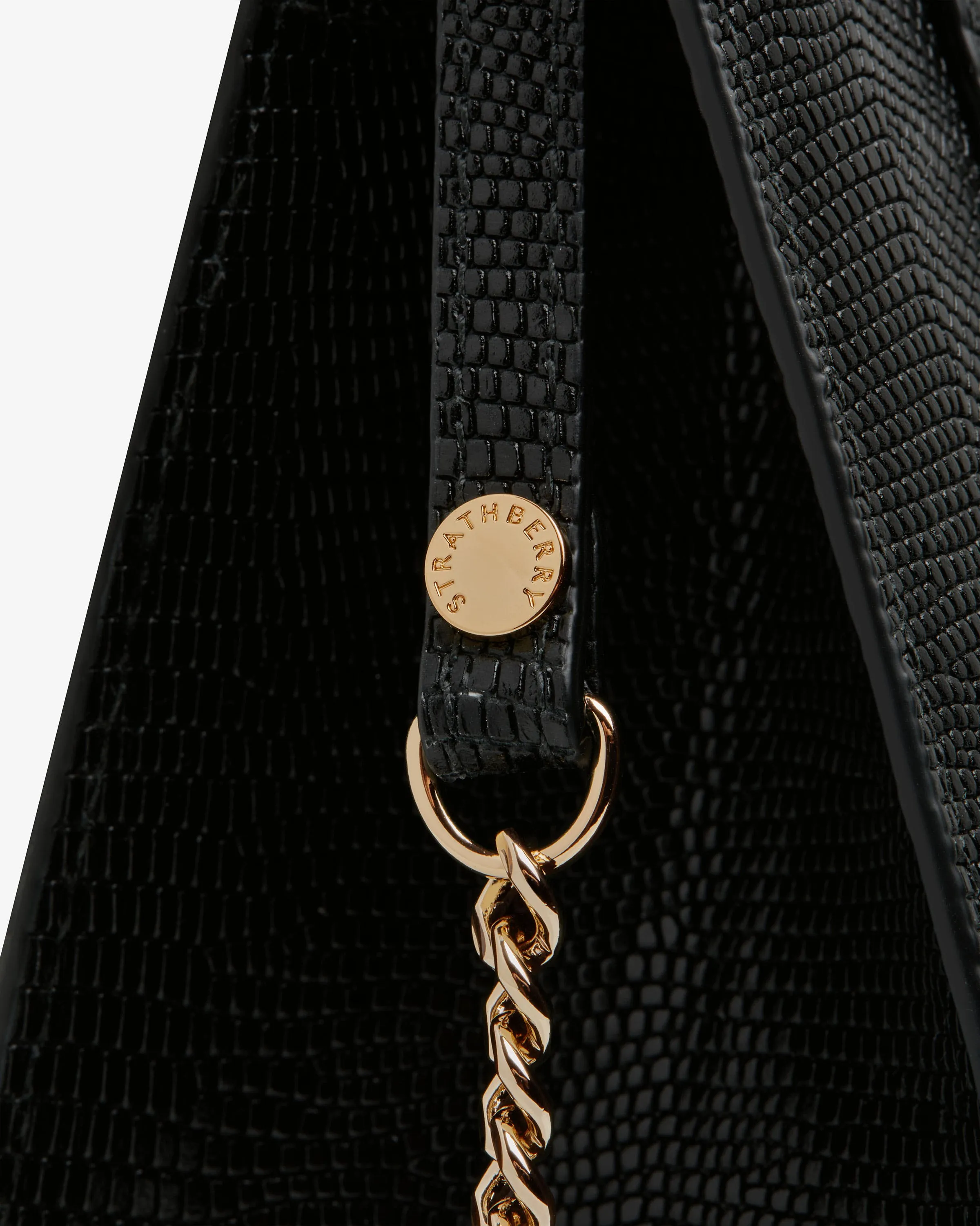 The Strathberry Mini Tote - Lizard-Embossed Leather Black