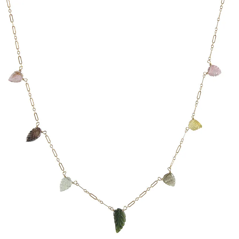 Tourmaline Leaf Necklace