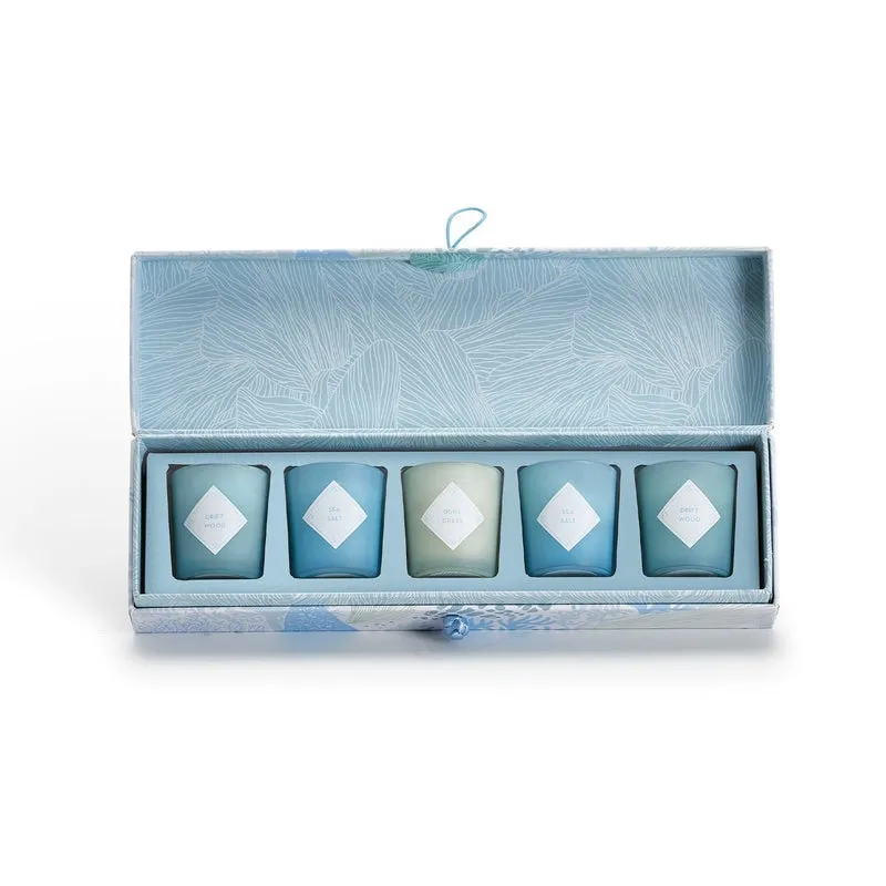 Two's Company Watercolors Set of 5 Scented Candles in Gift Box