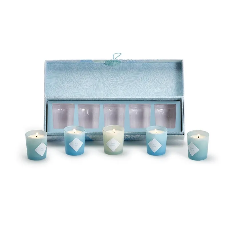 Two's Company Watercolors Set of 5 Scented Candles in Gift Box