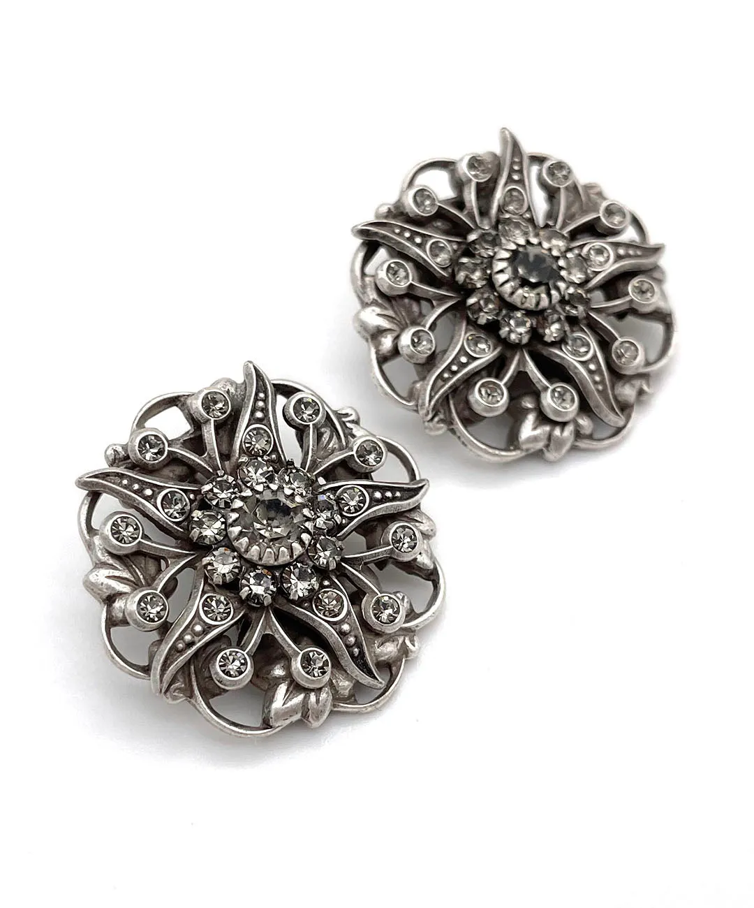 【USA輸入】ヴィンテージ KIRKS FOLLY フローラル ビジュー イヤリング/Vintage KIRKS FOLLY Floral Bijou Clip On Earrings