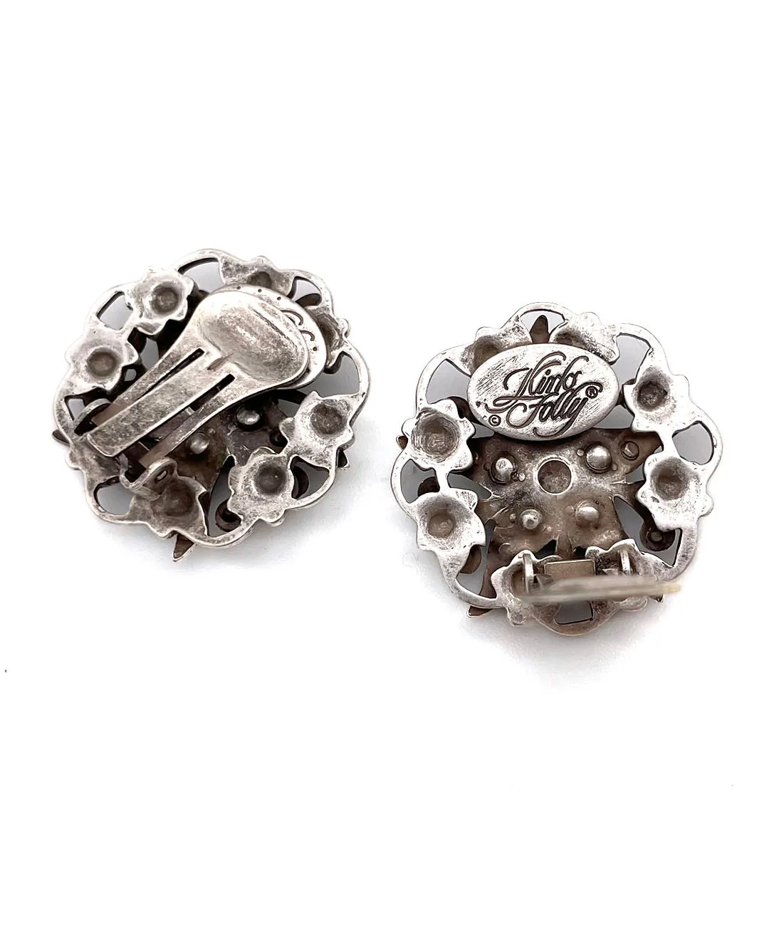 【USA輸入】ヴィンテージ KIRKS FOLLY フローラル ビジュー イヤリング/Vintage KIRKS FOLLY Floral Bijou Clip On Earrings