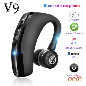 V9 earphones Bluetooth Handsfree wireless Drive Call Sports earphones for iphone Samsung