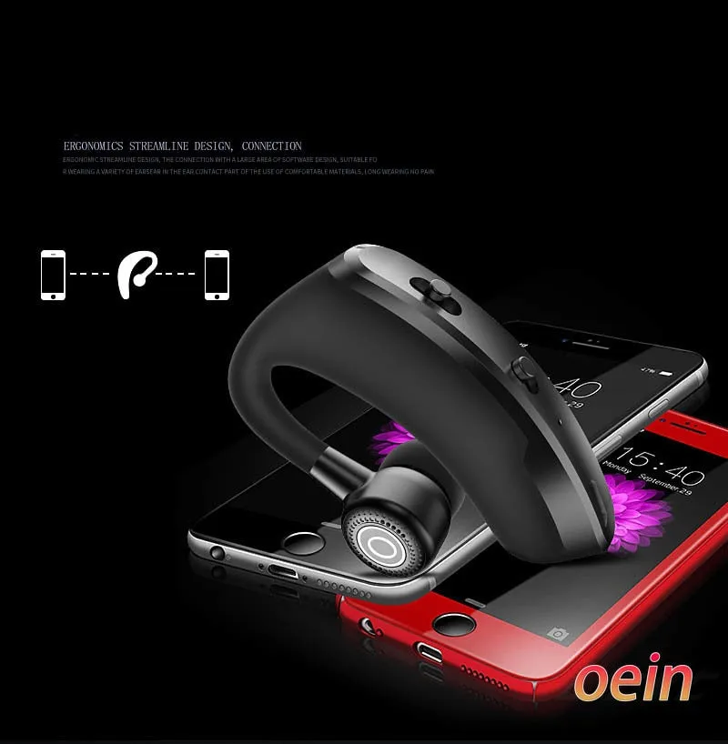 V9 earphones Bluetooth Handsfree wireless Drive Call Sports earphones for iphone Samsung