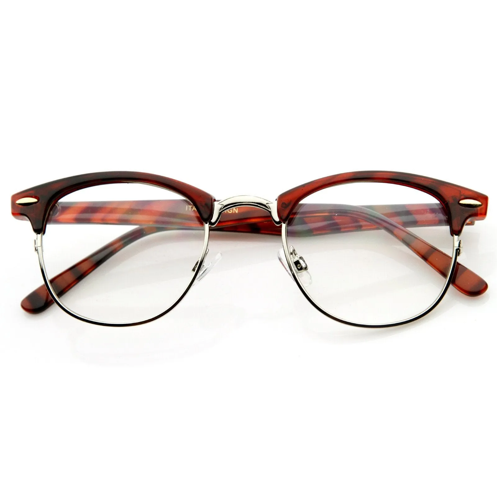 Vintage Optical RX Clear Lens Half Frame Glasses 49mm