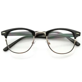 Vintage Optical RX Clear Lens Half Frame Glasses 49mm