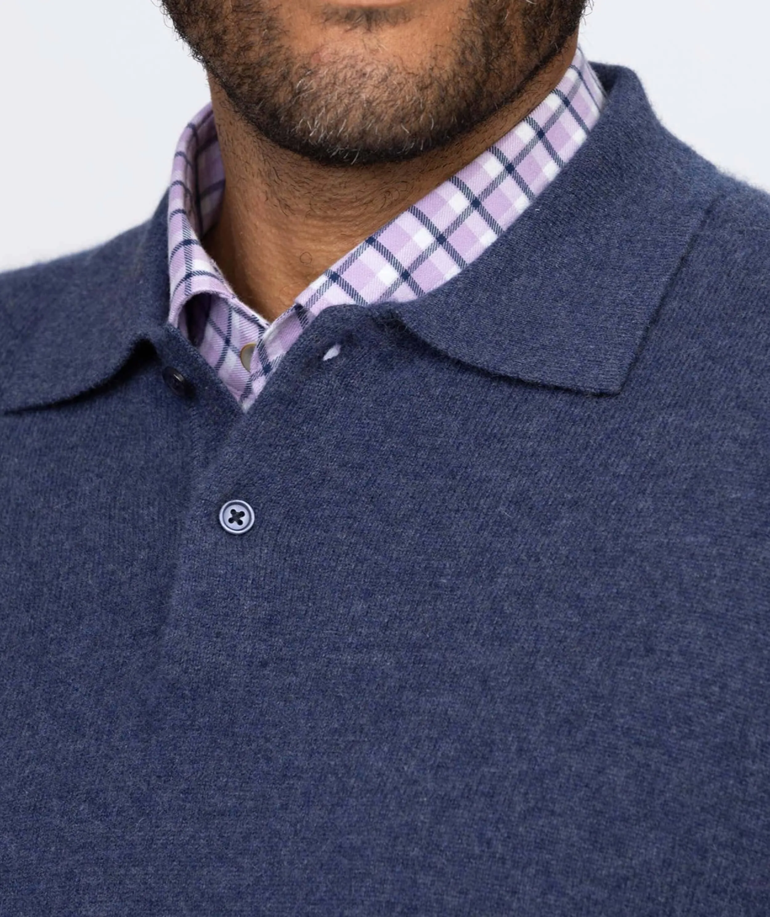 Wade 2-Button Cashmere Polo Sweater