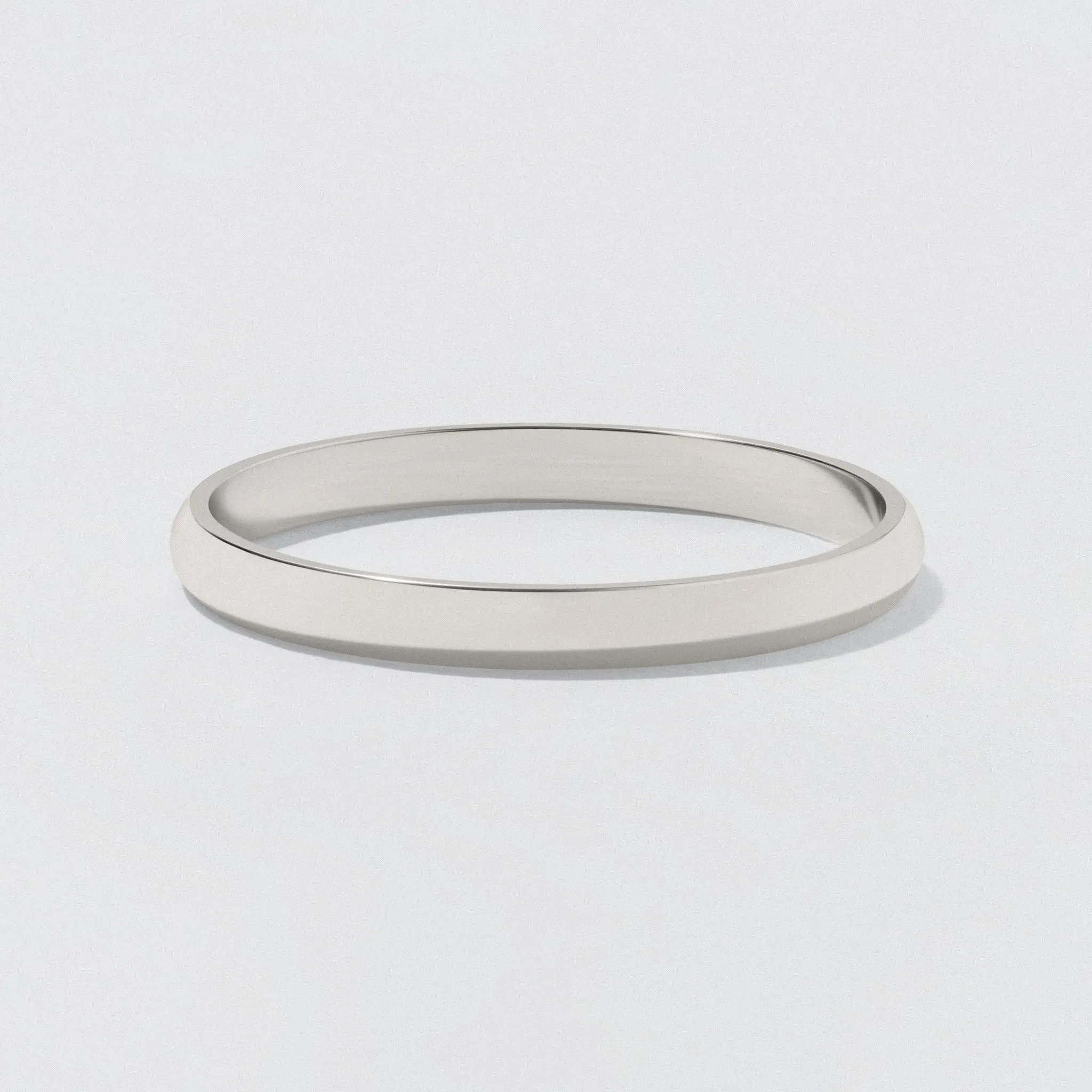 White Gold Classic Wedding Band - Polished 2mm