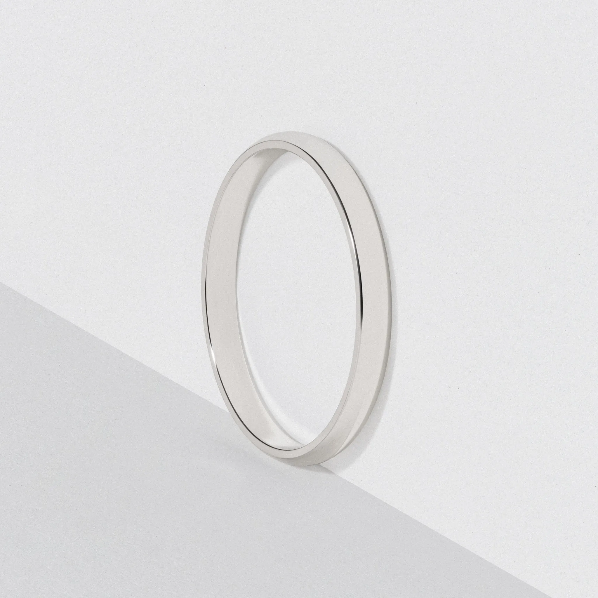 White Gold Classic Wedding Band - Polished 2mm