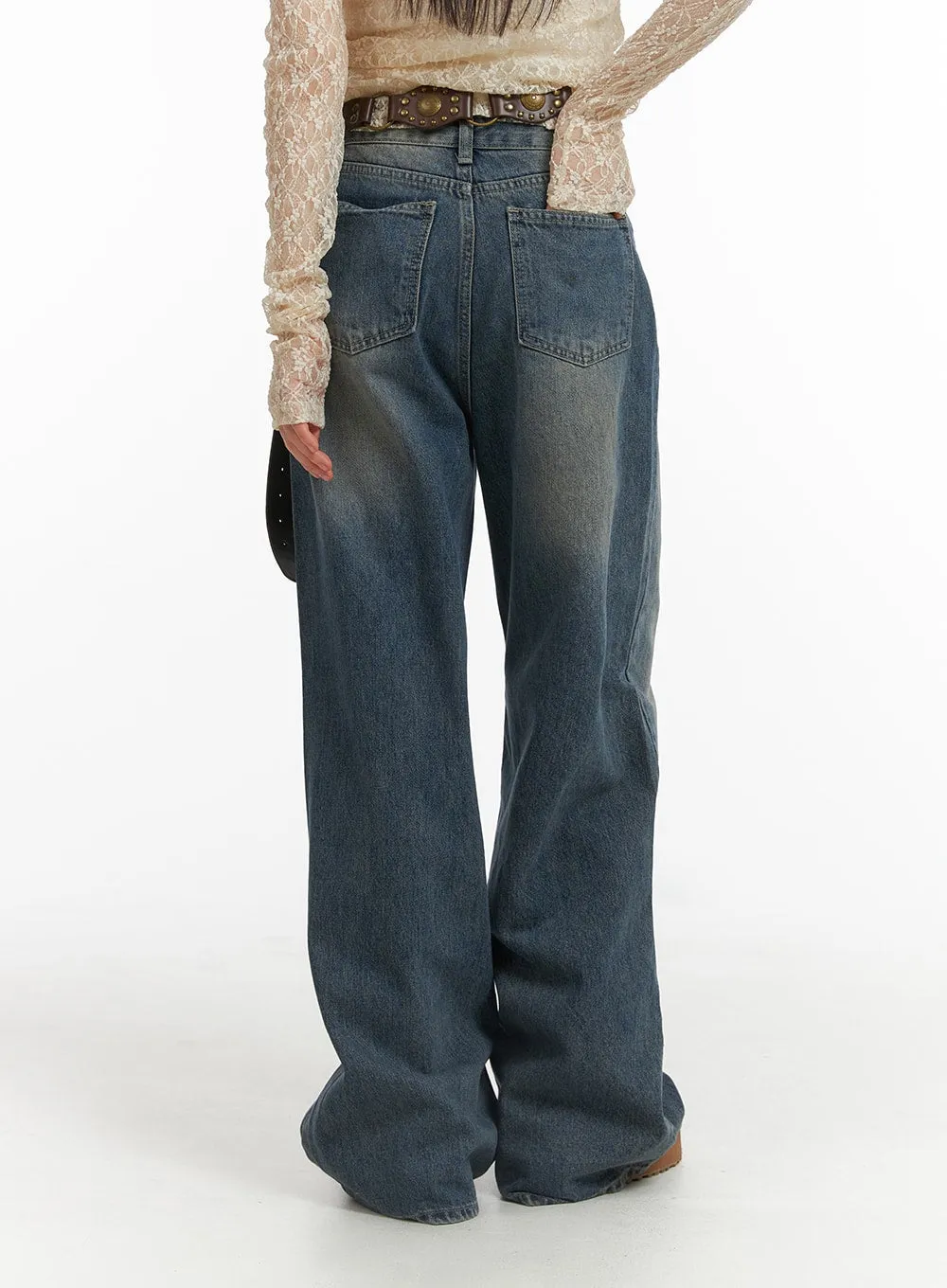 Wide Leg Denim Trousers CJ415