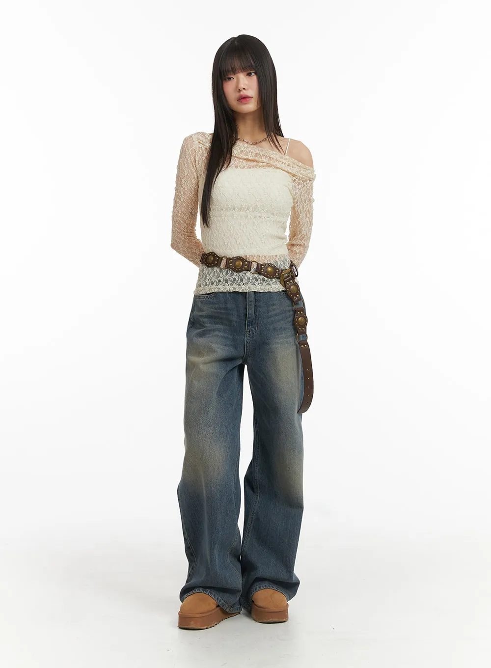 Wide Leg Denim Trousers CJ415