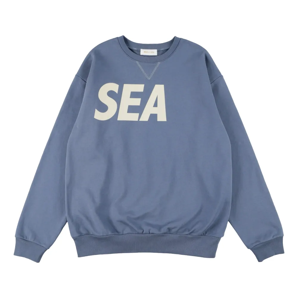 WIND AND SEA BIG SEA CREWNECK-B.BLUE CREAM