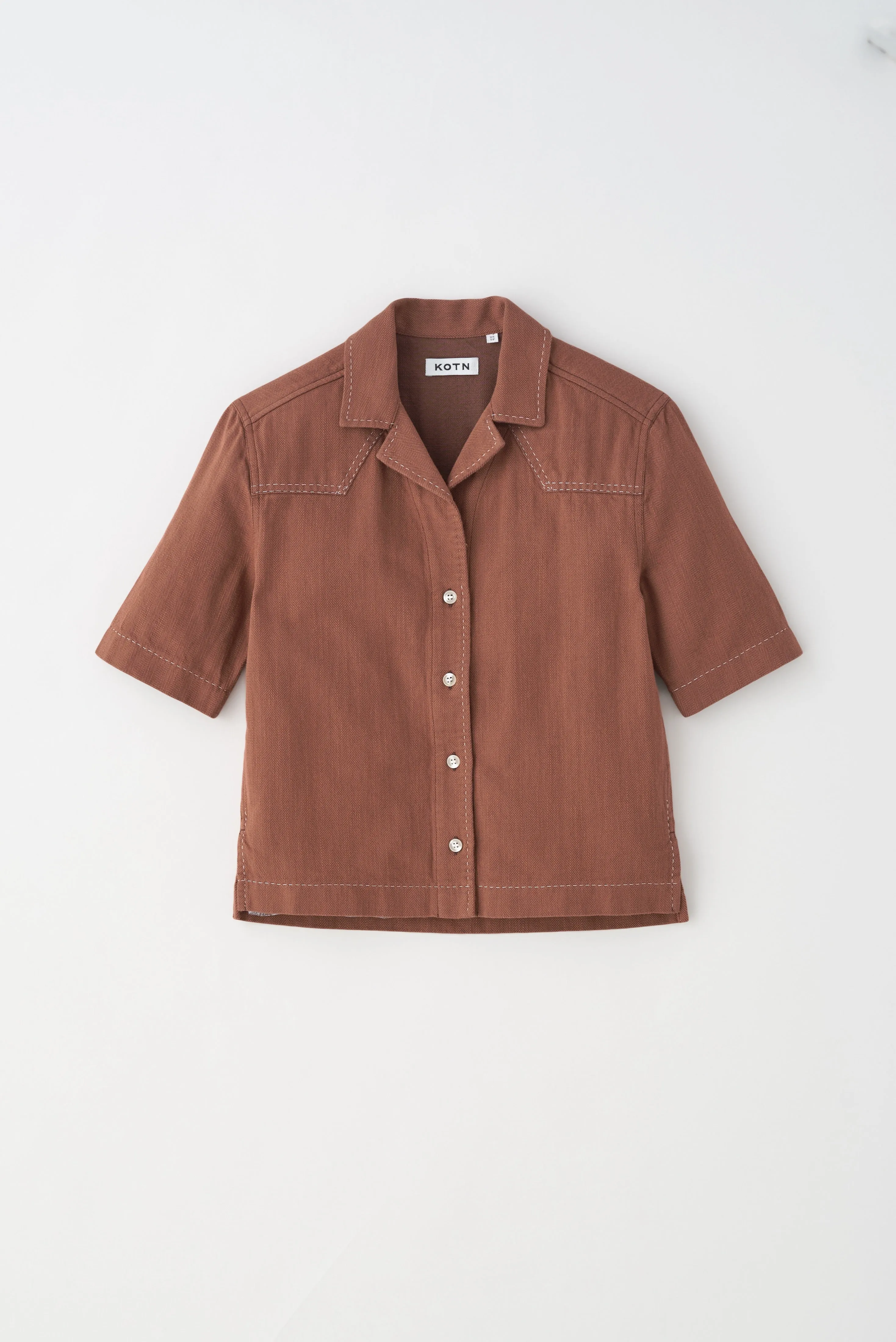 Women's Asmar Shirt in Caramel Herringbone